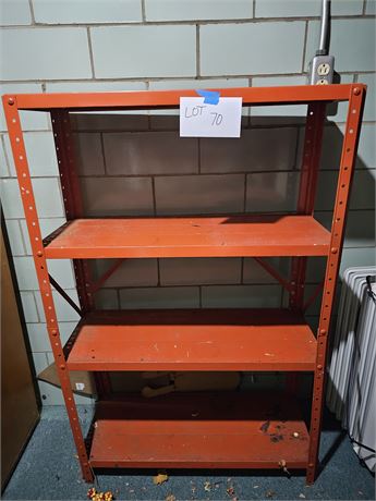 Vintage Red Metal Shelf