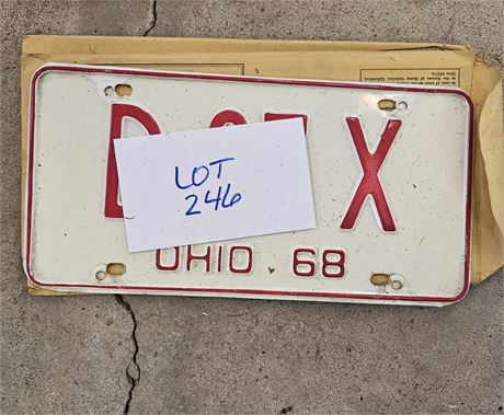Vintage 1968 Consecutive Numbers License Plates