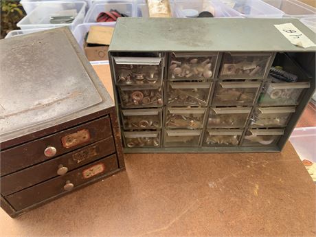 Parts Organizer Lot of 2 Full of Hardware