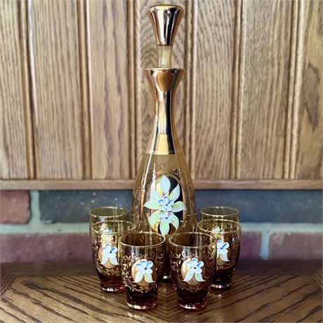 Gorgeous 1950's Vintage Murano Venetian Art Glass Decanter Set