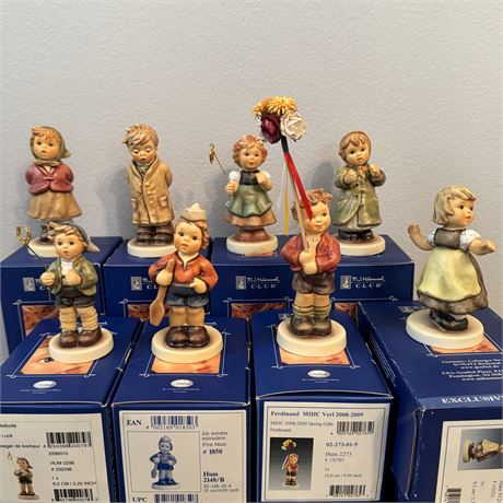 Goebel Hummel Membership Club Figurines w/ Boxes - Lot of 8