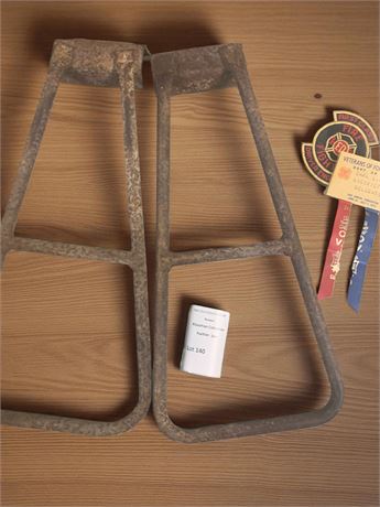 Antique Metal Fireman's Steps & Fireman Patch