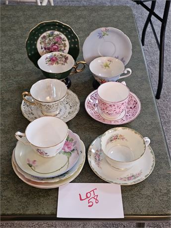 Mixed Teacup Lot- Style, Color & Maker Vary