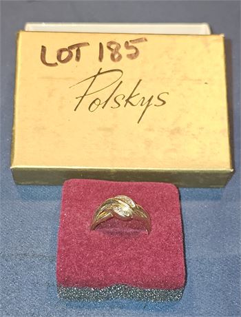 14k Diamond Chip Cocktail Ring Sz 7 2.1 dwt