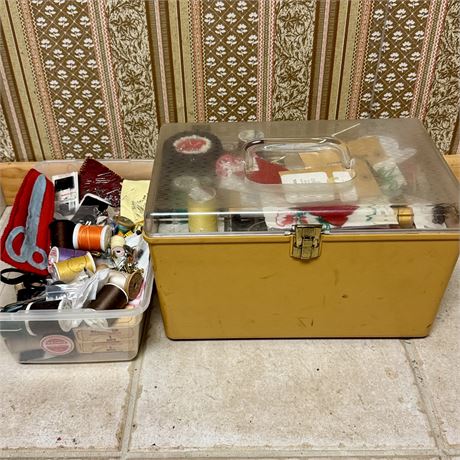 Large Sewing Caddy with Contents and More!