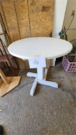 Vintage White Painted Wood Table