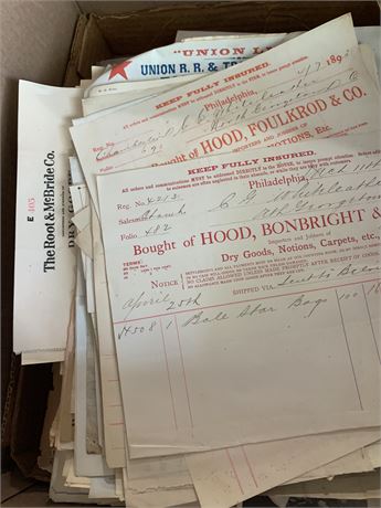 Antique Paperwork From Hardware Store Late 1800's early 1900's