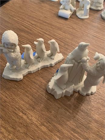 Dept 56 Snowbabies Penguins "I'm Building An Ice Sculpture" & "Penguin Parade"