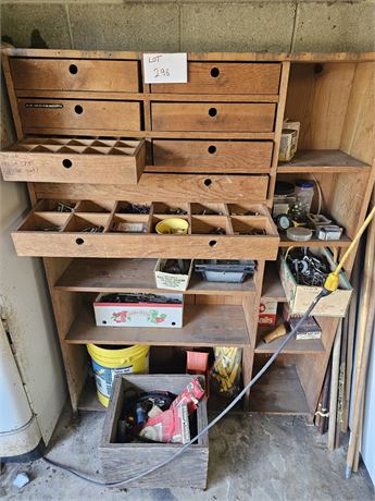 Large Handmade Wood Tool Storage & Shelf Unit