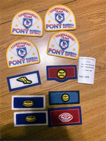 Vintage Embroidered PONY Youth Baseball & Softball Tournament Patch Lot