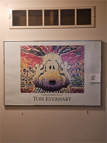 Tom Everhard "Nobody Barks In LA" Peanuts Snoopy Art Print 1998