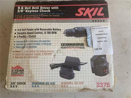 Skil 9.6 Volt Cordless Drill With 3/8 Inch Keyless Chuck In Original Box