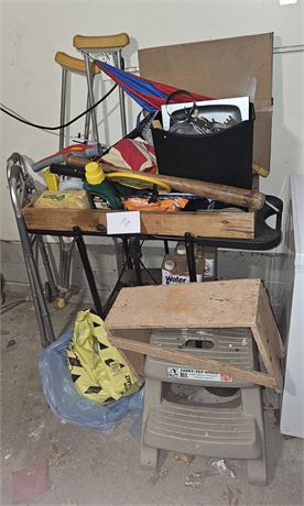 Cleanout Garden Table, Vintage Bench, Step 2 Carry Top Stool, Hardware