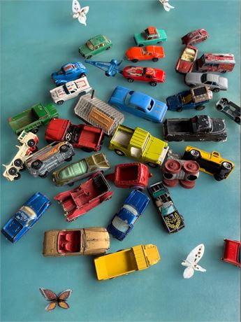 Vintage Die Cast Car Lot - Pick Up Tracks, Dump Truck, Muscle Cars & More