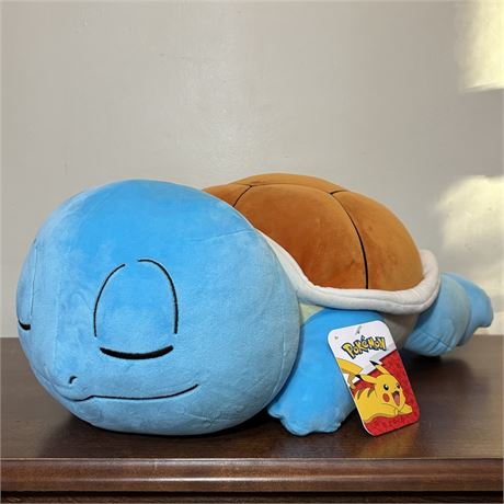 20” Official Pokémon Squirtle Plush by Jazwares – Sleepy Edition (2023 Tag)