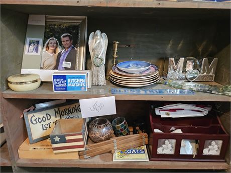 Mixed Misc Lot - Picture Frame / Collector Plates / Nic Nacs & More