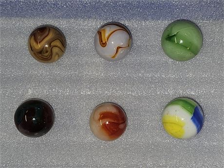 Set of 6 Hard to Find Marble Shooters