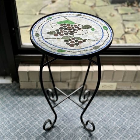 Indoor/Outdoor Mosaic Plant Stand - 23"T x 14"