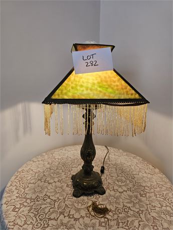 Early 20th Century Antique Slag Glass Lamp