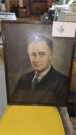 1933 Framed Franklin Roosevelt Portrait Print