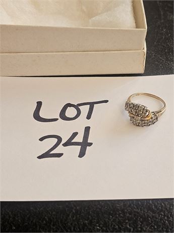 10K Diamond Cluster Cocktail Ring Size 5 2.1 DWT