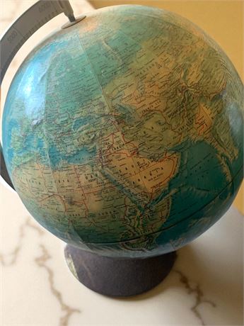 Vintage Rand McNally Rotating World Globe In Original Box