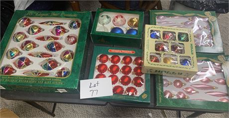 Vintage Glass Christmas Ornaments (6 Box of Ornaments)