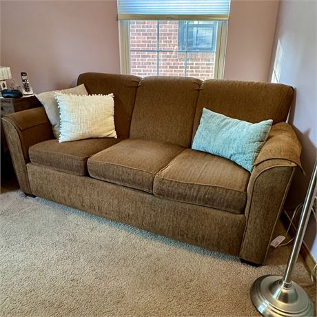 Flexsteel Brown Upholstered Couch - 80 x 33 x 35"T