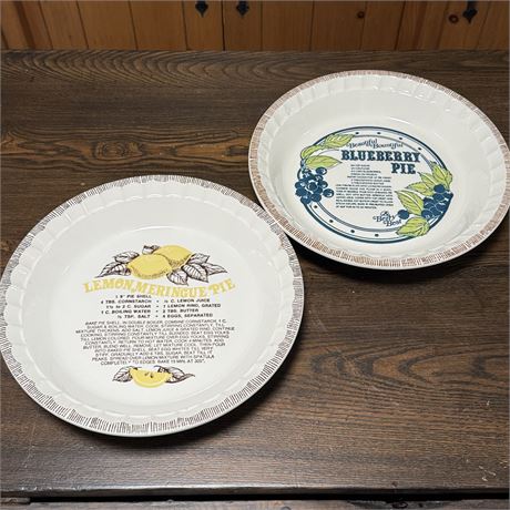 Vintage Recipe Pie Plates