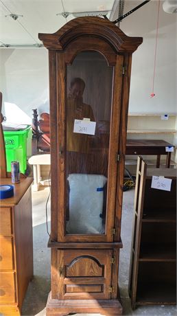 Wood Lighted Display Cabinet with Glass Shelves