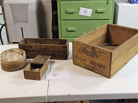 Vintage Wood Boxes : Santa Clara Prunes / Wilsons Cheese Box & More