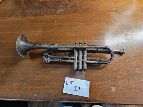 Vintage C.C. Conn USA Trumpet with Mother of Pearl Valves