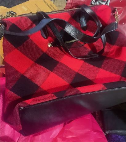 Vera Bradley Shopping Tote Bags, Talbots Buffalo Plaid Tote Purse
