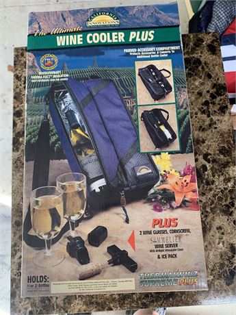 Wine Cooler Plus 2 Wine Glasses Wine Server Corkscrew Shoulder Strap