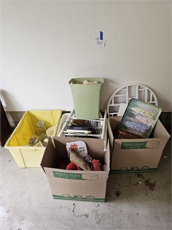 Garage Wall Cleanout:Step Stools/Candles/Glass Plates/Trash Can/Health&Beauty