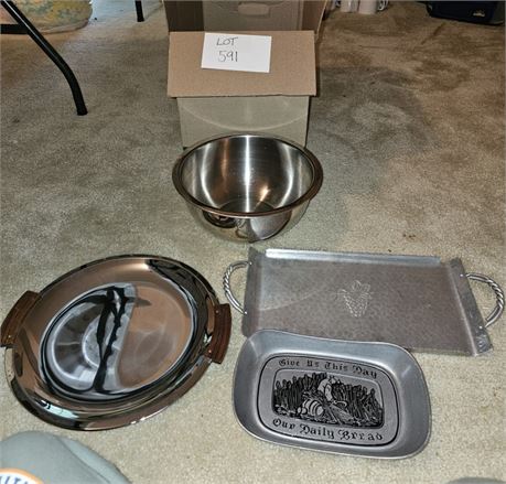 Wilton Bread Tray / Mixing Bowl / Kromex Tray & More