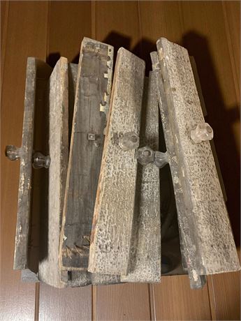 Vintage Wooden Drawer Fronts W/Glass Pull Knobs