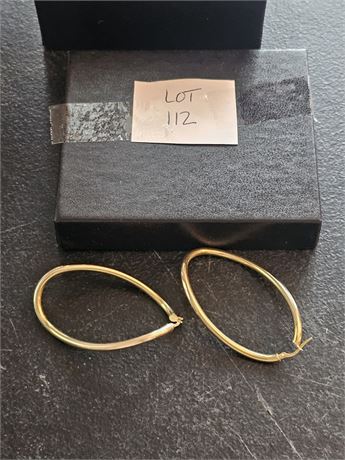 10K Gold Modernist Hoop Earrings – 2.9 dwt