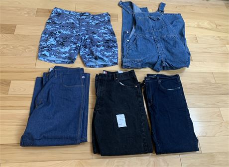 Men's Jean Overalls, Jeans & Shorts Lot - Levis 550, Sonoma, Faded Glory