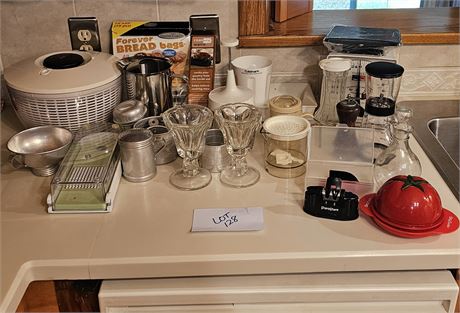 Cupboard Cleanout: Salad Spinner, Sugar Shakers, Creamer, Scale & More