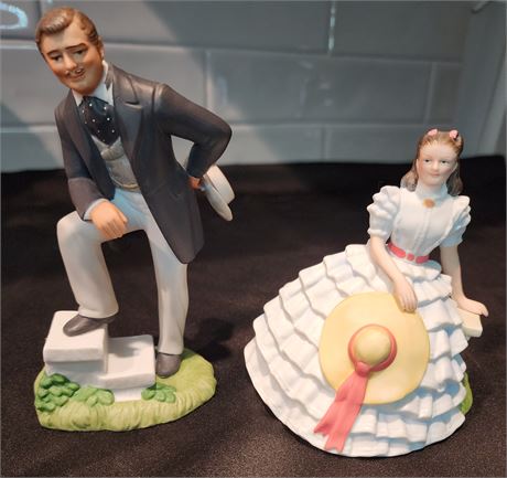 Scarlett O'Hara & Rhett Butler Ceramic Avon Figurines