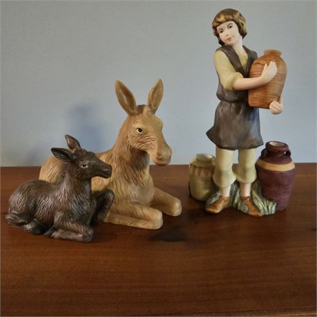"Dutiful Peasant & Caring Donkey" ~Thomas Kinkade Nativity Collection w/COA