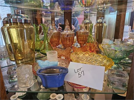 Mixed Glass Lot:Fenton/Dartington/Ambrerina Glass/Carnival & More
