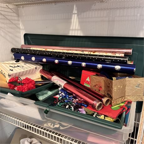 J&K Estate Sales & Auctions - Assorted Gift Wrap & Storage
