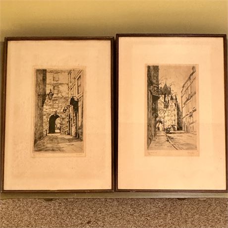 Early 20th Century Dorothy Sweet Signed/Numbered Etchings (Both 44/100)