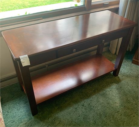 Mahogany Wood Credenza With Small Drawers