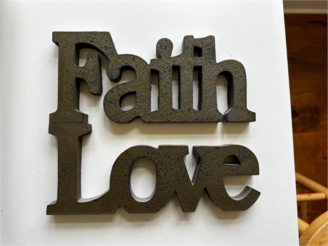 "LOVE" "FAITH" home decor wooden pieces
