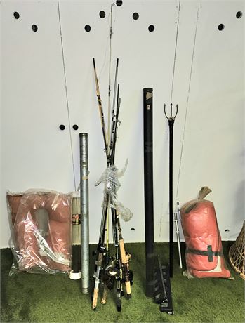 Fishing Poles, Life Vests