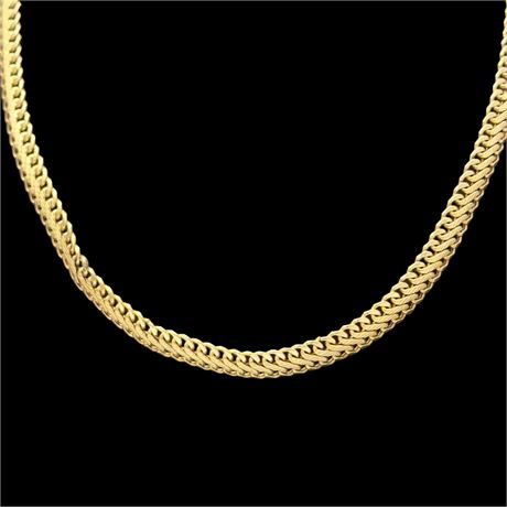 14k Gold 17" Curb Chain w/ Diamond Cut Center, Italy - 13.28 grams