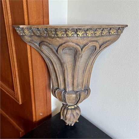 Large Ornate Resin Corner Shelf - 9.5 x 14.5"H